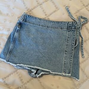 Altar'd State Dylan Side Tie Denim Skort